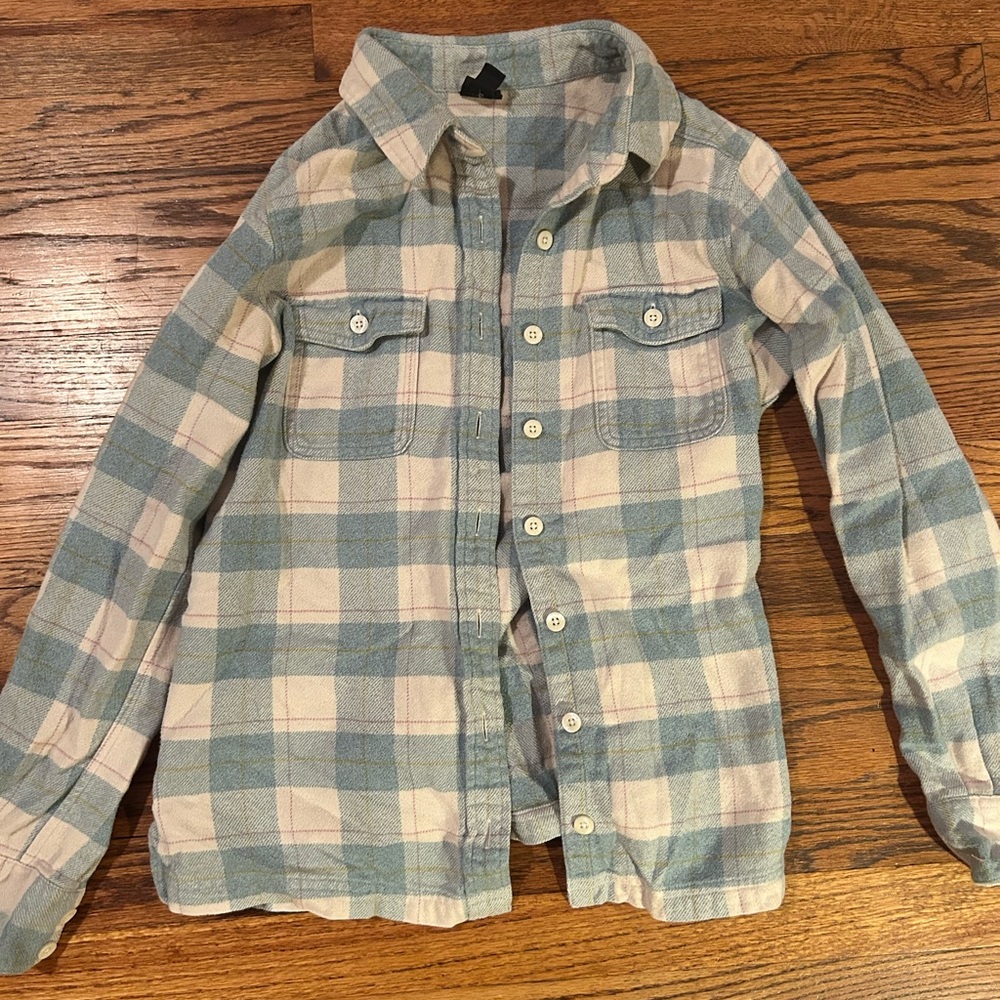 Patagonia Plaid Shirt in Blue and Cream